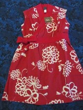 NWT 6 Tea Collection Kira Kira Wrap Knit Sleeveless Dress Red Floral Print