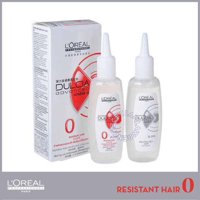 Loreal Dulcia Advanced Perm Lotion No 0 Natural Resistant Hair Salon