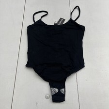 Pretty Little Thing Black Basic Cotton Bodysuit Women  s Size 6 New