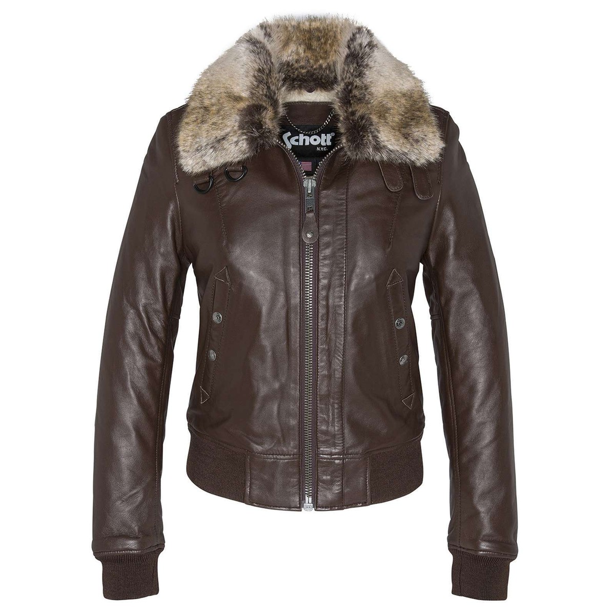 Blouson Aviateur Schott NYC En Cuir D'agneau Noir - Taille XL, Neuf Avec étiquettes - Style Rétro
