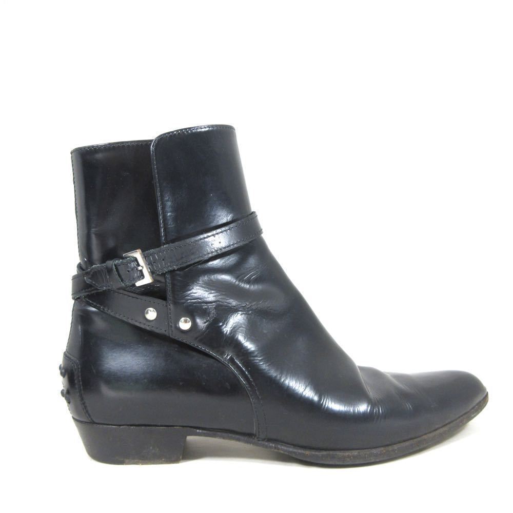 7 - TOD'S Tods Black Smooth Leather Pointed Toe Buckle Ankle Booots 0628NH 7 - TOD'S Tods Black Smooth Leather Pointed Toe Buckle Ankle Booots 0628NH