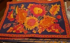 Set Of 6 Placemats  Vibrant Floral Design 12"x19"