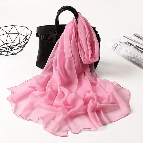 Women Gradient Plain Chiffon Georgette Scarf Bandana Elegant Long Shawl Hijab ^^ - Picture 21 of 28