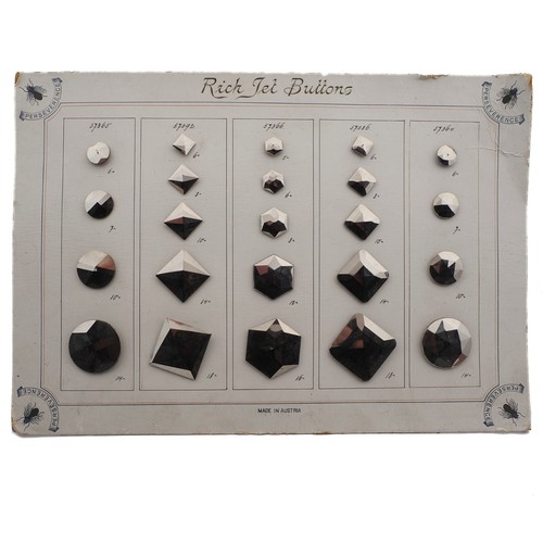 Antique Austrian sample card (23) silver geometric glass buttons - 第 1/6 張圖片