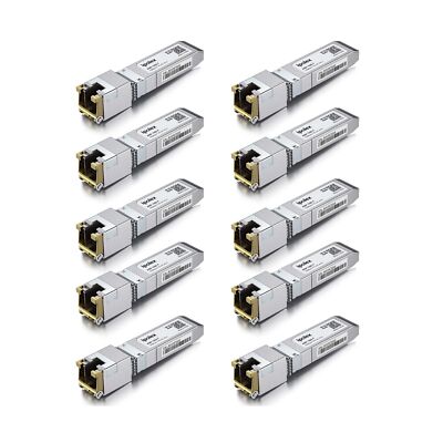 1.25/2.5/5/10G SFP+ RJ45 Copper Transceiver, 10GBase-T RJ-45 SFP+ Module for ...
