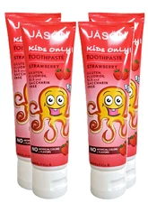 Jason Kids Only Fluoride-Free Toothpaste, Strawberry, 4.2 Oz Set of 4