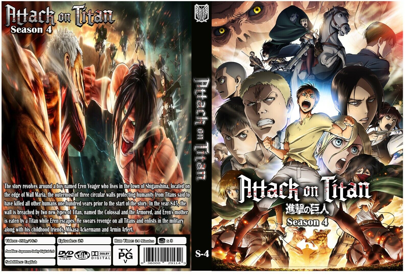 Dvd Ataque Dos Titans 4 Shingeki No Kyojin 4 Dublado Dual