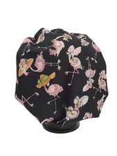 Bouffant surgical scrub hat cap women black chic pink flamingo adjustable