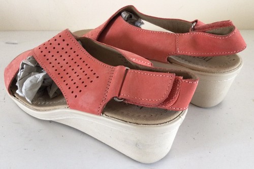 Ladies HOTTER Comfort Concept “JASMINE” Coral Leather Sandals U.K. 6 FREE P&P - Picture 4 of 8