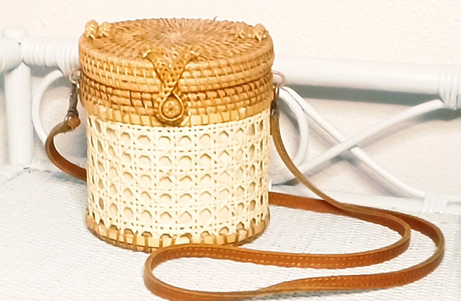 Rattan Picnic Basket Purse Gem
