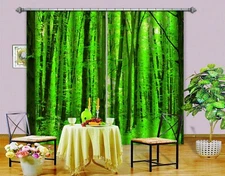 3D Green Forest ZHUA2727 Photo Curtain Window Blockout Fabric Amy 2023