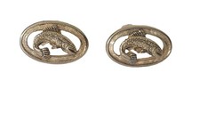 Vintage Trout Cufflinks Fly Fisherman Dual Gold Tone Angler Fish