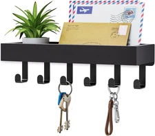 Key Holder Wall Mount Adhesive Magnetic - Hanging Key Hooks with Mail Organizer 