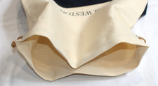 J.M. WESTON Canvas Double Shoe Dust Bag Cloth Drawstring Cotton JM Beige Navy
