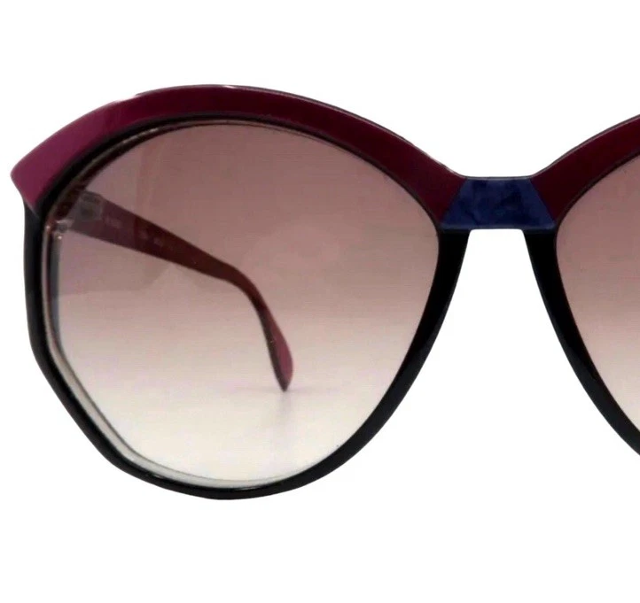 20 世纪 70 年代超大剪影太阳镜,拼色黑色/紫色,Mod 3089 — 第 3/4 张图片