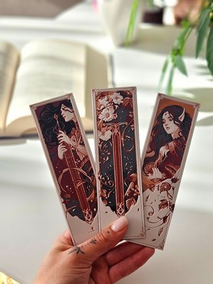 3D gedrucktes Lesezeichen  ACOTAR Design Handmade Fan Art Fantasy  3er Set