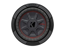 Kicker 48CWRT84 8" 4 Ohm Dual 300 Watts RMS Voice Coil Design Subwoofer - Black