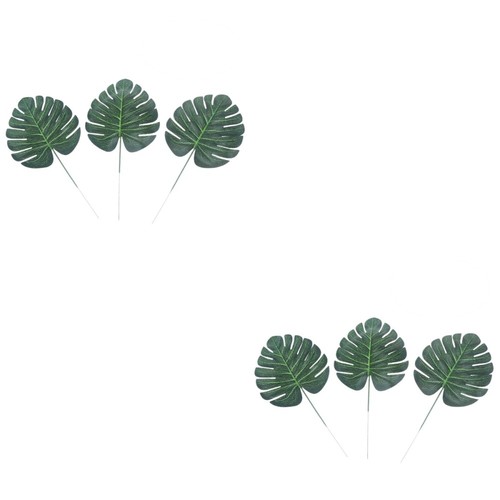 2 Pack Simulierte Grüne Blätter Zimmerpflanzen Künstlich Monstera Blattdekor - Bild 8 von 12