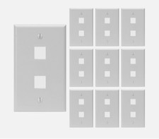 Keystone Wall Plate Jack Insert RJ45 CAT5e CAT6 White Face Plate Screw LOT of 10