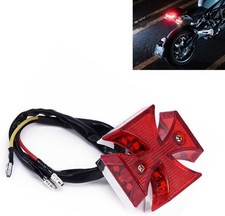 Motorcycle LED Rear Brake Light, 12V Cross-shaped High Brightness Tail Light, Pl