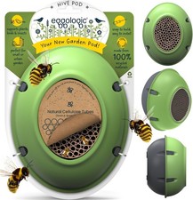 Bee Hive Pod House Insect Hotel Garden Natural Nesting Tubes Shelter Wall Mount