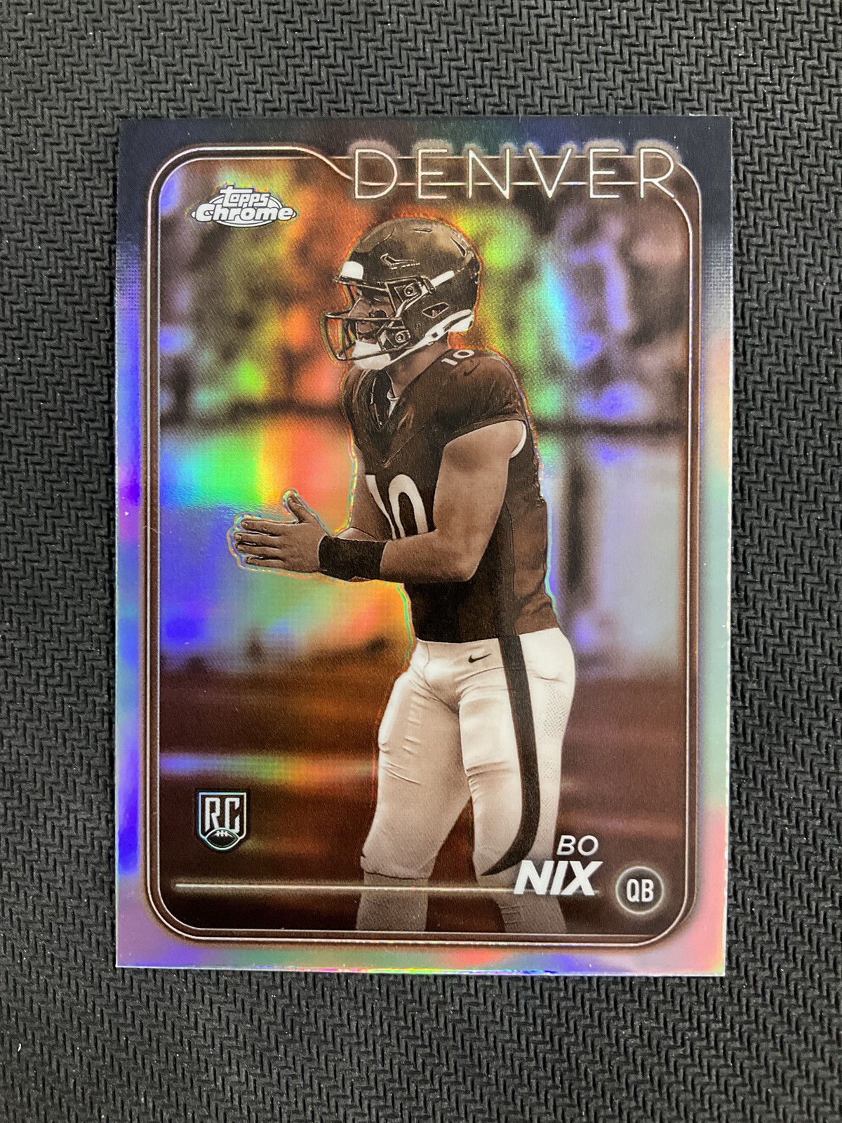 2024 Topps Chrome #206 Bo Nix Sepia Refractor Denver Broncos