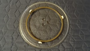 Mikrowellen Drehteller, Platte, Glas, universal, 3 Ösen