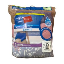 Hanes Women's Plus Size Cool Comfort Cotton Briefs 5-Pack Size 12 5XL New