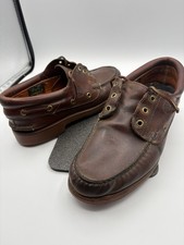 Vintage 1980s-90s Timberland Leather Boat Shoes ~ Made In USA ~ Size 8.5 Wide