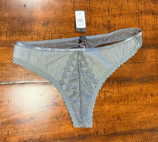 Frederick s Of Hollywood Lillian Lee Pantie Lace And Mesh Thong Gray Size Large
