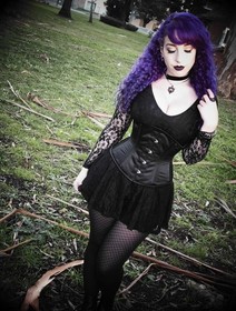 Orchard Corset Black Satin 20 - 25  inch waist New Cotton Lined Lace Up Back