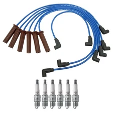 NGK Wire Set & 6 Standard Spark Plugs Kit for Pickup Rodeo S10 Blazer Trooper 6V