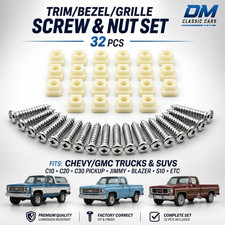 (32 un.) TORNILLO/BISEL/REJILLA/TUERCAS PARA CAMIONETA C10 C20 C30 JIMMY BLAZER S10 ETC