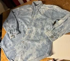 Vtg USA 90s GAP Denim Blue Bleached/Acid-wash Button-down Shirt Mens L Large