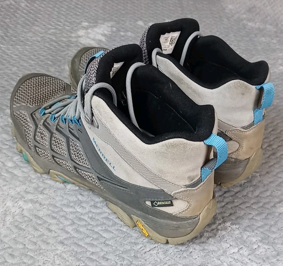 Merrell Uomo Moab 2 Mid Gore Tex Stivali da Escursionismo Uomo 11 Grigio Blu Scarpe J77491