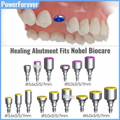 NP/RP Dental NOB Healing Abutment Cap Conical Connection Fits Nobel Active Tool