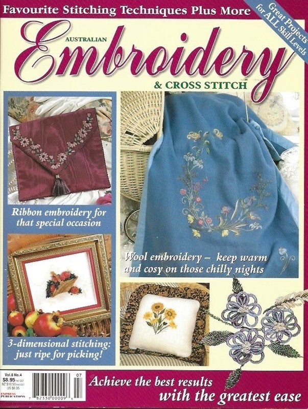 REDUCED AGAIN!  Embroidery & Cross Stitch Vol.8 No.4 - 2001 - from Australia