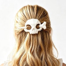 Glow in the Dark Skull Hair Clip Halloween Gothic Barrette Women Accessory