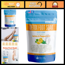 Detox Foot Soak Salts 32oz - Lemon, Peppermint, Lavender Oils - Soothe  Relax F