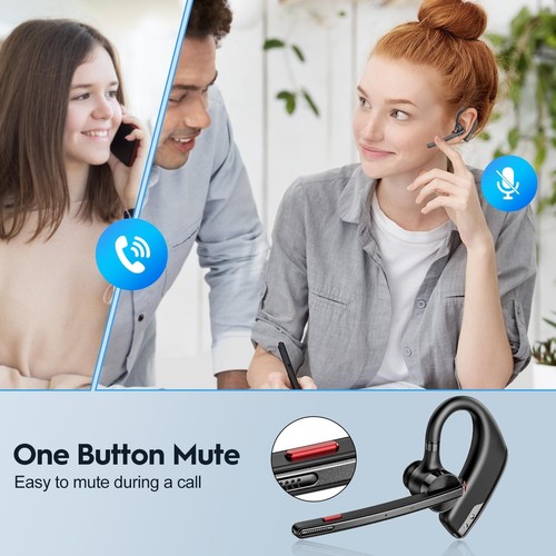 New bee Bluetooth Headset, Wireless Earpiece for Cellphone Black - Photo 5 sur 7