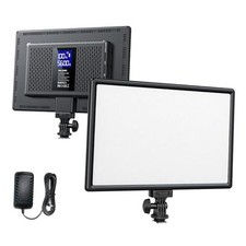 19.5W LED Video Soft Light Panel, 650Lux/m Camera Panel Light Built-in Black
