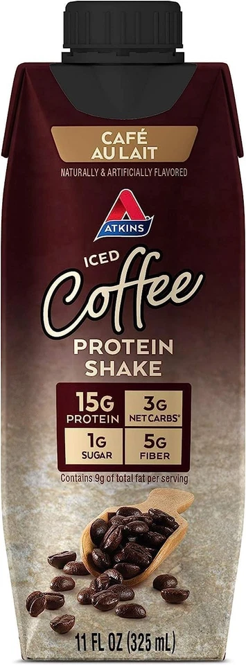 Shake de proteína Atkins Café caramelo sabor café gelado, sem glúten, 12 unidades - Imagem 2 de 4