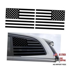 2 PCS Rear Window American Flag Decals, Waterproof Tactical USA Flag Side