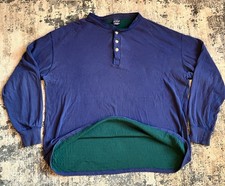 Vintage Duofold Double Layer Henley XL Blue Green Thermal Base Layer Made In USA