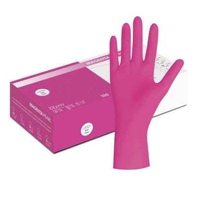 Herrmann Nitrilhandschuhe Magenta/Pink in Größe S | 100 Stück | Einweghandschuh 