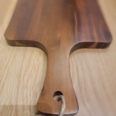 Acacia Wood Serving Board Edge Grain Hors d'oeuvres Bread Loaf Cheese Snacks NEW