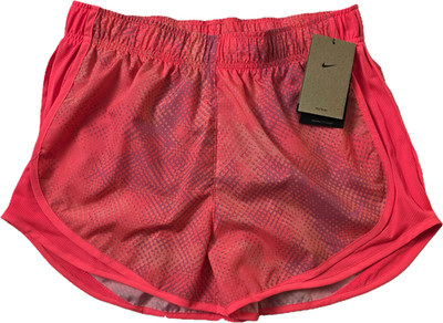 NWT Nike Women's DRI-FIT Size M Tempo 3'' Shorts Brief Lined Orange Purple Pink