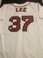 JSA BILL LEE SIGNED CUSTOM RED SOX AUTO JERSEY w/ HOF & SPACEMAN INSCRIPTION 023