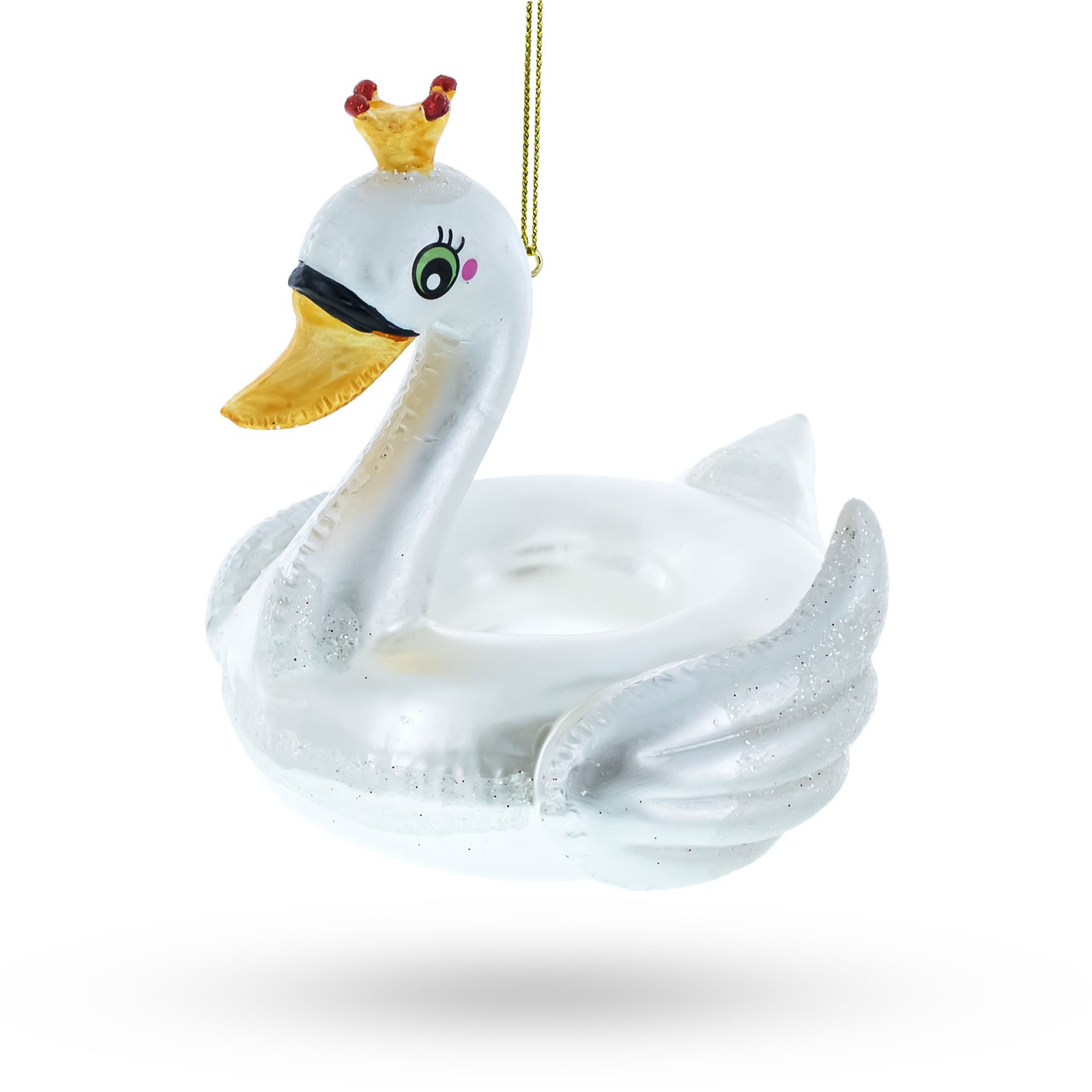 Regal Swan Floatie Queen Blown Glass Ornament