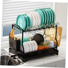 Large Dish Drying Rack Space-Saving for Kitchen Counter, Tool-Free Assembly, 2 